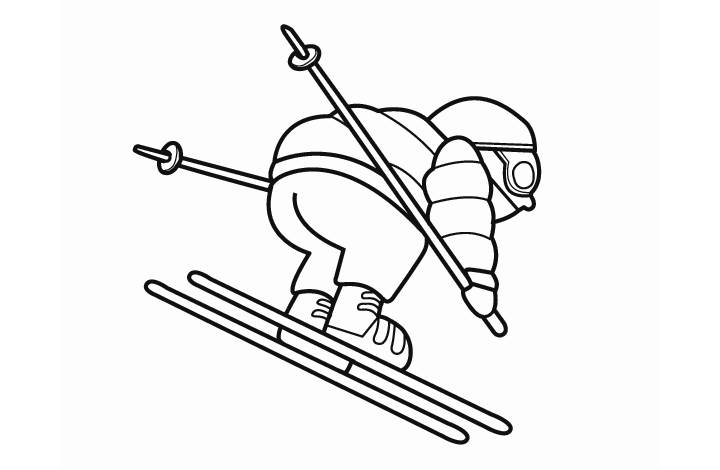 冰雪运动的简笔画校园图片