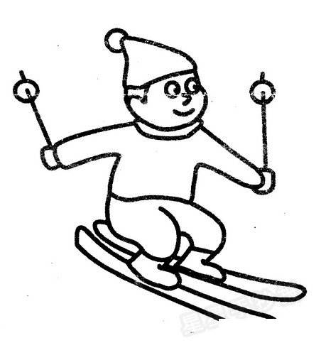 奥运会滑冰英雄简笔画图片