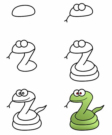 图儿童画可爱的眼镜蛇儿童简笔画蛇的简单画法儿童画版十二生肖——蛇