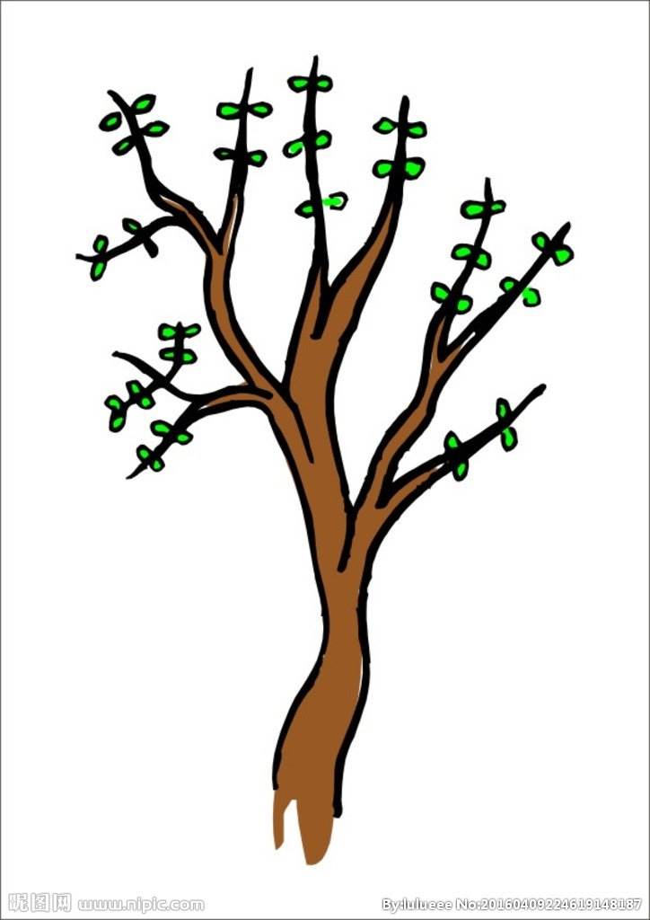 茁壮成长的小树简笔画图片