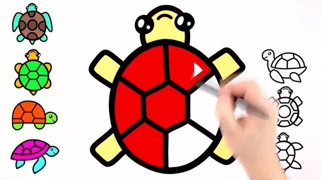 儿童简笔画画出五彩的小乌龟也太有成就感了吧你的龟啥颜色呢