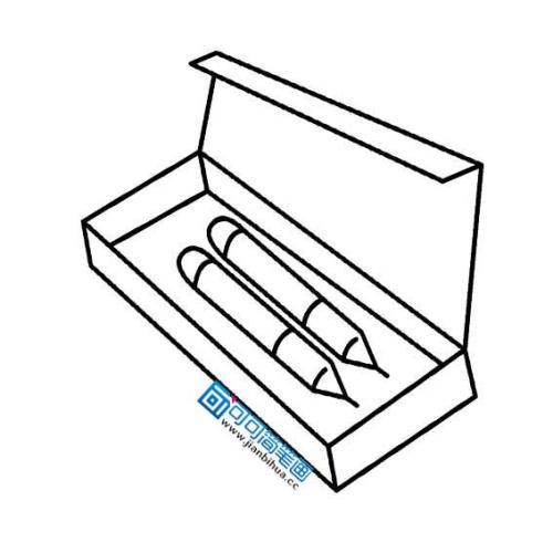 铅笔盒的简笔画法图片