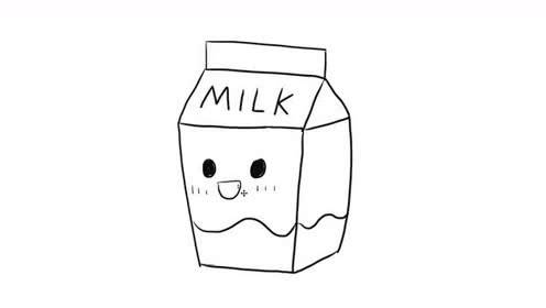 牛奶简笔画 牛奶简笔画 包装盒