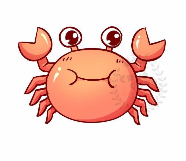 螃蟹的简笔画彩图图片