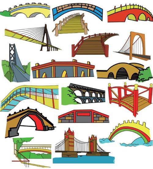 幼儿画大桥简单画法图片