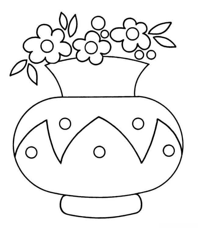 儿童画花瓶花纹图片
