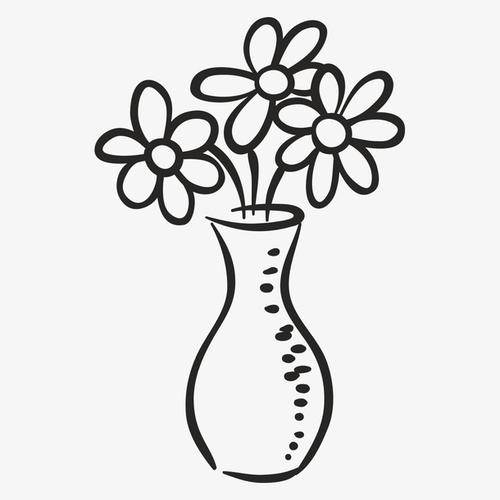 花瓶的花纹简笔画图片