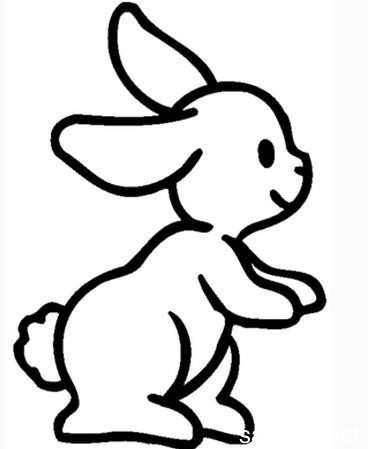 大白兔简笔画简单图片