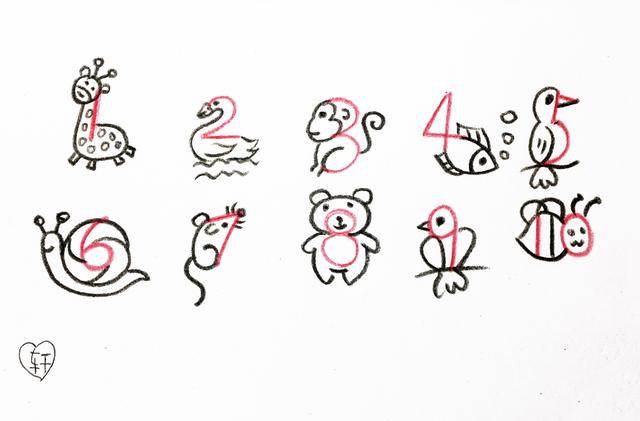 1到9数字画动物 小动物图片
