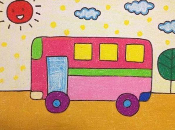 小汽车儿童画汽车图画儿童画简易