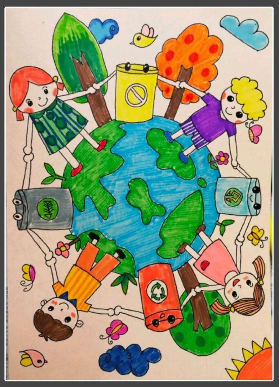 环保儿童画一等奖4K纸图片