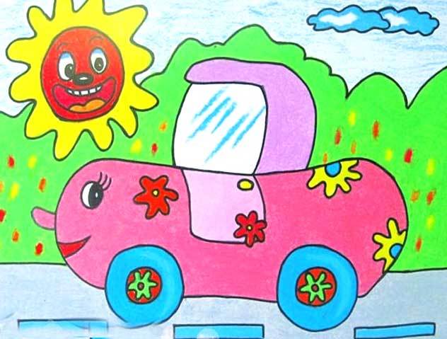 儿童画汽车 儿童画汽车图片