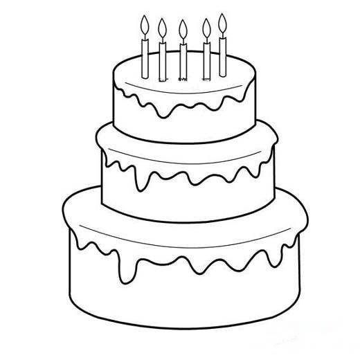 一幅生日蛋糕画图片