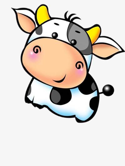 牛奶牛小牛卡通动物动漫动画手绘卡通小牛png元素可爱小牛卡通图片