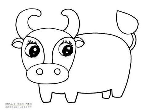 小牛的画法简单又漂亮图片