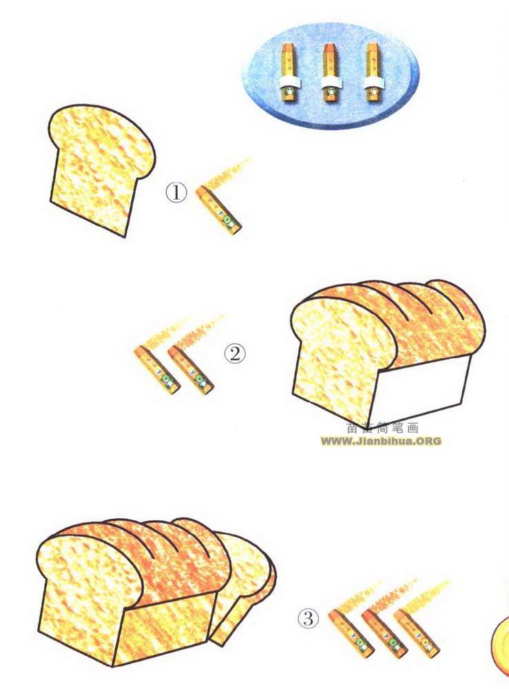 简笔画面包 简单图片