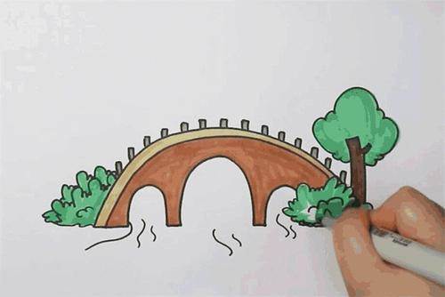 画一座小桥简笔画图片