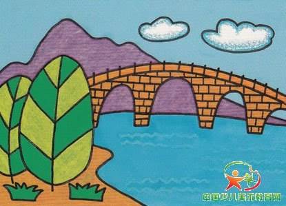 儿童画桥桥梁图片