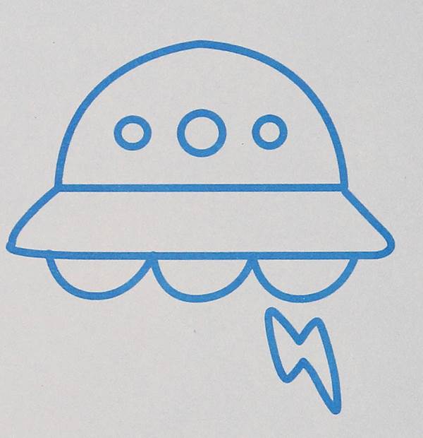 外星飞船怎么画?简单图片