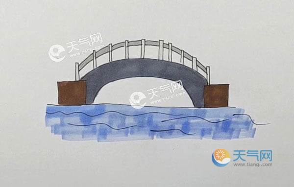 赵州桥儿童简笔画彩色图片