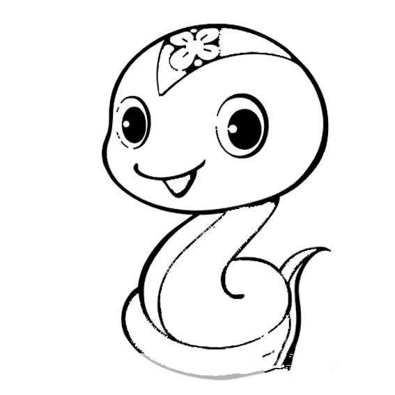 可爱的小蛇简笔画图片