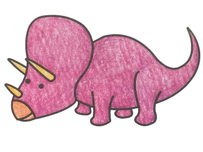 恐龙简笔画彩色 各种恐龙简笔画彩色