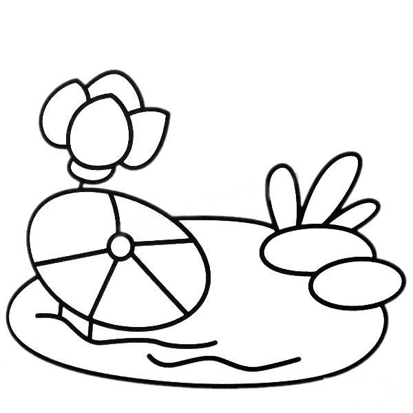 鱼塘简笔画儿童画图片