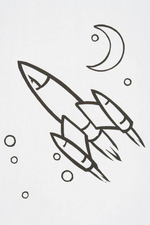 火箭简笔画画法图片