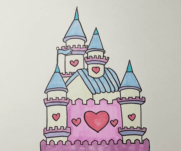 画城堡简笔画冰雪图片