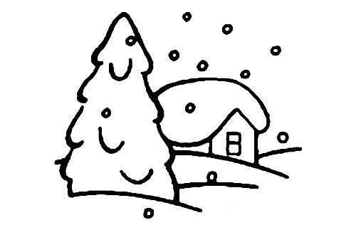 雪景树简笔画图片