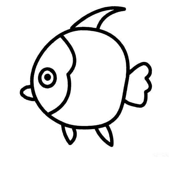 简单好看的小鱼简笔画儿童简笔画:画小鱼小鱼简笔画