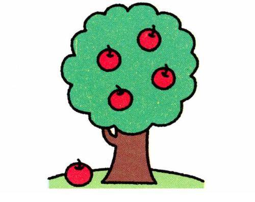 苹果树怎么画一年四季图片