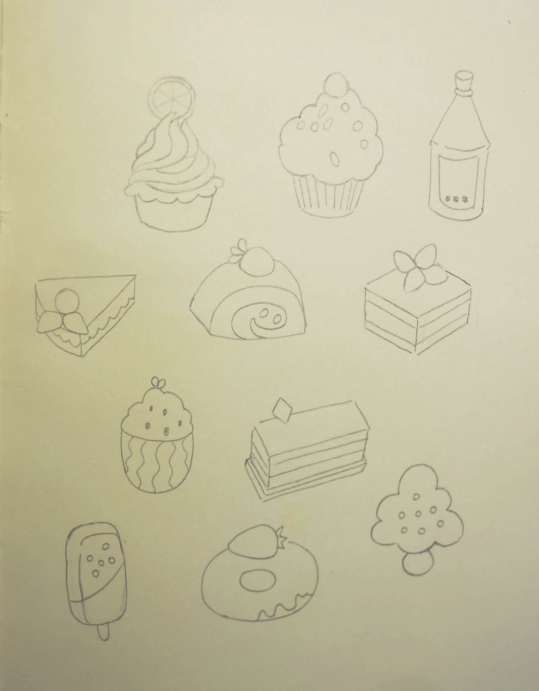 一步一步画简笔画蛋糕,小蛋糕简笔画甜点,二年级蛋糕画_大山谷图库
