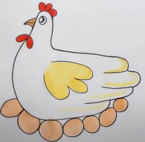 开心的母鸡简笔画图片