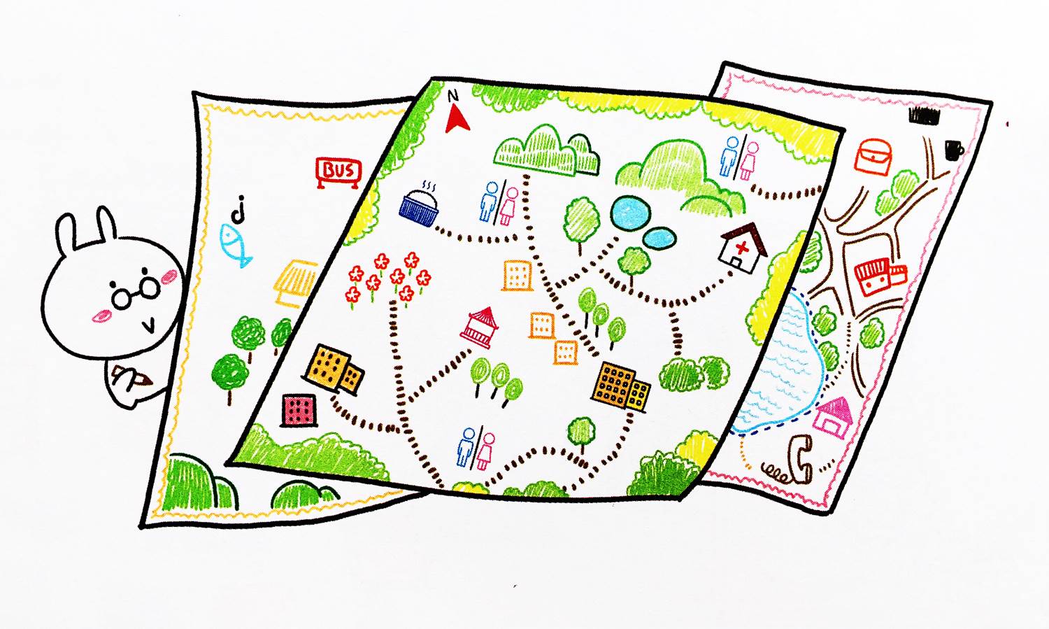 手绘地图儿童画 简单图片