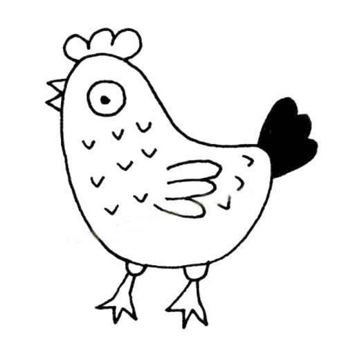 站着的母鸡怎么画图片