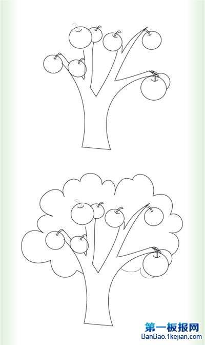 儿童画苹果大树简笔画图片