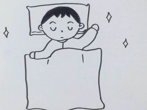 儿童睡觉简笔画简单图片