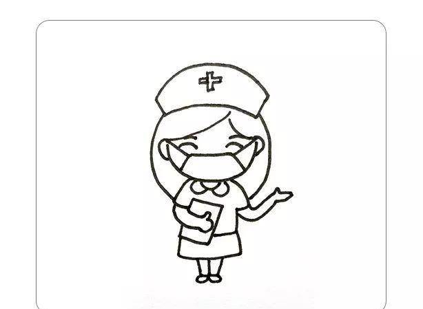 医生主题系列简笔画:白衣天使,致敬医务工作者