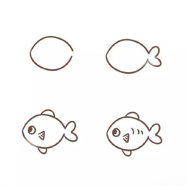 鱼的简单画法简笔画图片