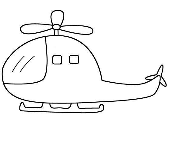 直升飞机简笔画 儿童图片