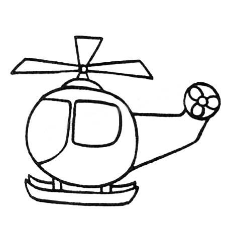 救援直升飞机简笔画图片