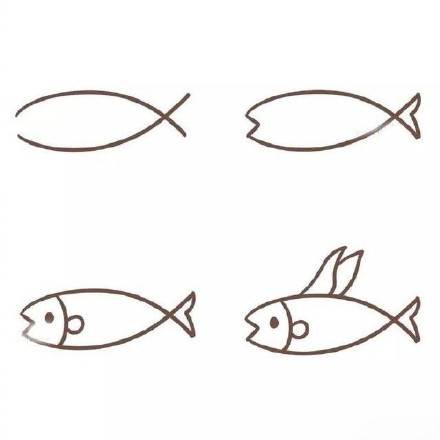鱼的图片简笔画 画鱼的图片简单又好看