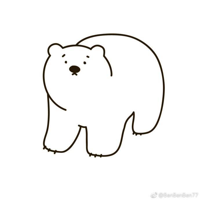 北极熊简笔画卡通图片