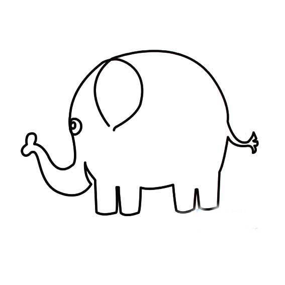 大象简单画法 可爱图片