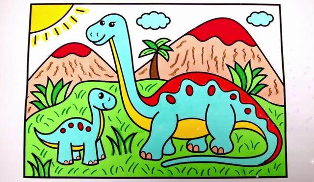 恐龙怎么画 一等奖图片