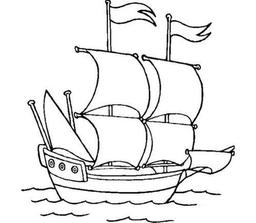 古代小船简笔画大船图片