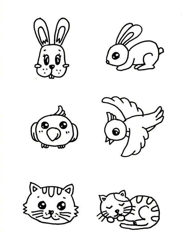 各种动物简笔画简单图片