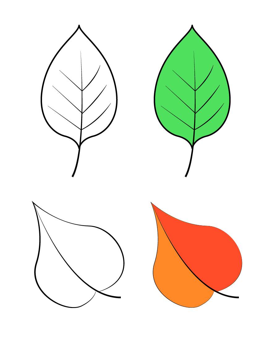 树叶的画法简笔画图片