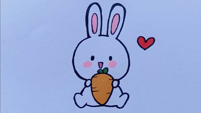 儿童简笔画小兔子简化图片